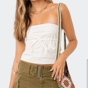 Edikted White Reva Strapless Top